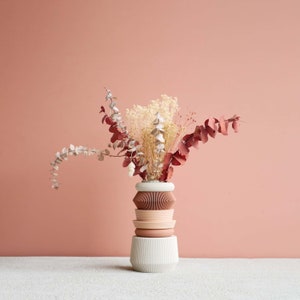 Terracotta and pink Modular Vase AMA perfect for dried or fresh flowers image 1