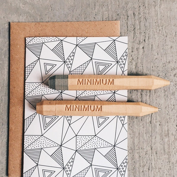 Ballpoint pen / BIC minimalist design printed in recycled wood / WOODENPEN