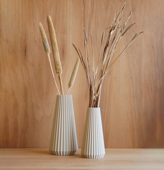 Vase géométrique Bois blanc "OISHO" - parfait pour fleurs séchées ou fleurs fraiches - Cadeau original Saint Valentin !