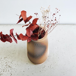 Vase géométrique WAVE bois recyclé Parfait pour fleurs séchées image 5