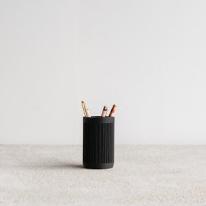 Pen holder Japan / Desk organizer printed in wood / Original gift her or him Black wood