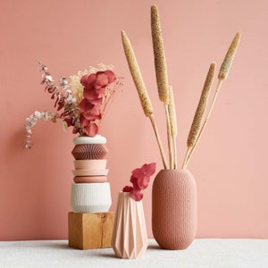 Terracotta and pink Modular Vase AMA perfect for dried or fresh flowers image 6