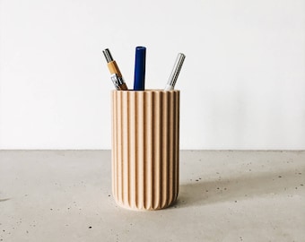 Pen holder / Vase / Desk organizer Stockholm printed in WOOD, hygge, minimalist scandinavian design for our desk ! Original gift her or him