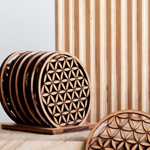 Set of 6 geometric coasters en bois IKAWI image 4