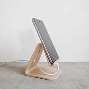 Dock Stand Smartphone iPhone Desk organizer printed in Wood Gift Idea Office decor Scandinavian decor image 5