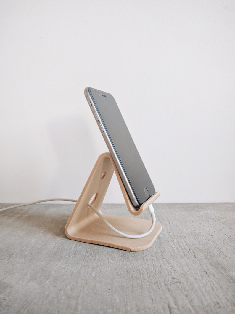 Dock Stand Smartphone iPhone Desk organizer printed in Wood Gift Idea Office decor Scandinavian decor image 5