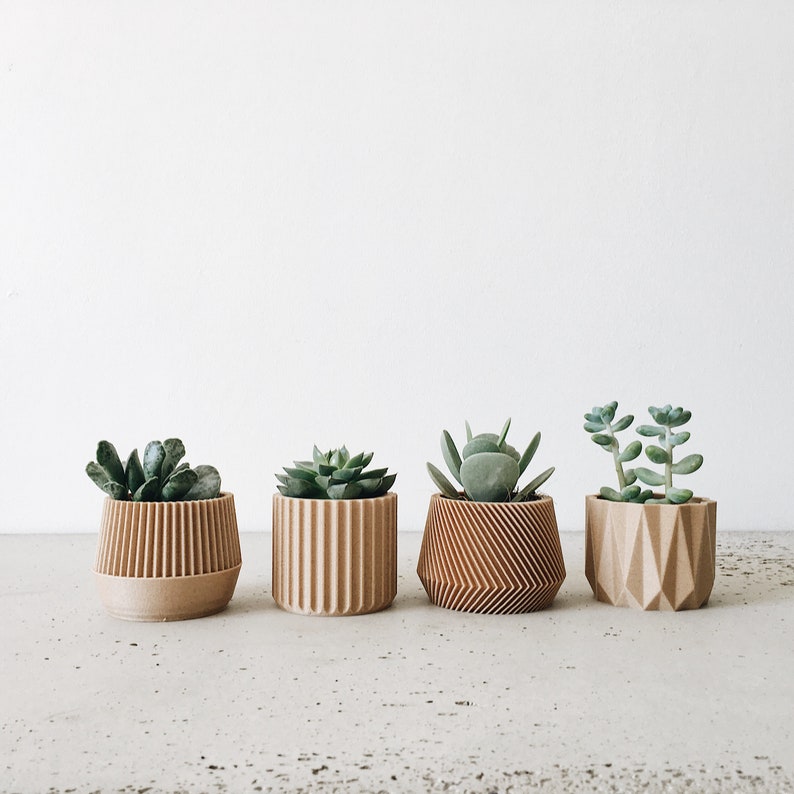 Set of 4 small indoor planters original planter gift image 3