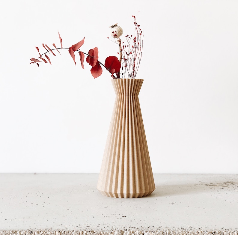Origami Vase Dry flowers ISHI Original gift for her image 2