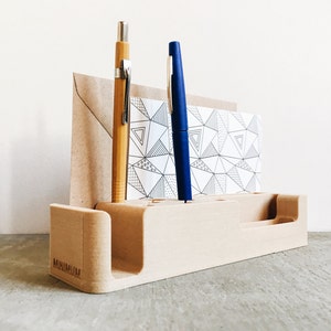 Desk Organizer Dock Stand design minimalist printed in 3D in Wood COCO / modern and original gift image 3