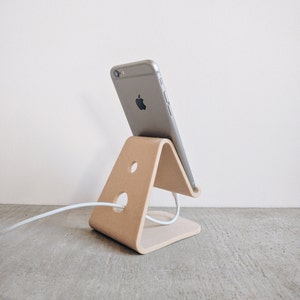 Dock Stand Smartphone iPhone Desk organizer printed in Wood Gift Idea Office decor Scandinavian decor image 3