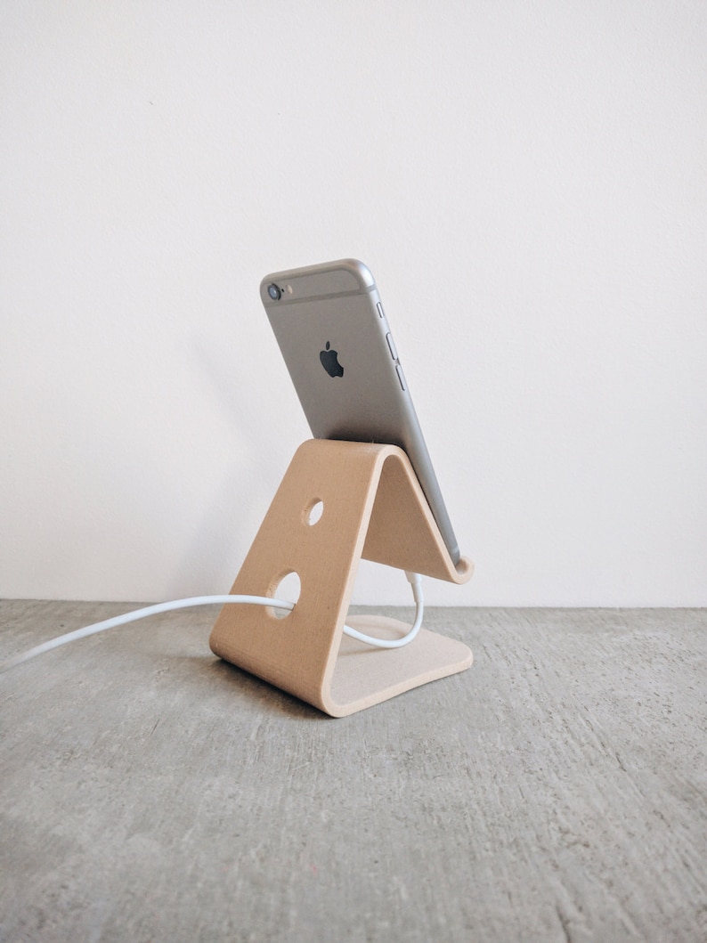 Dock Stand Smartphone iPhone Desk organizer printed in Wood Gift Idea Office decor Scandinavian decor image 3