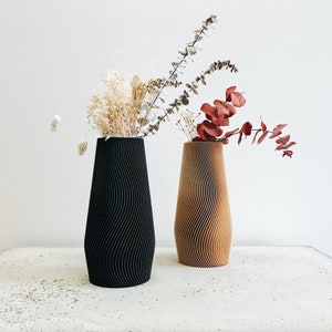 Vase géométrique WAVE bois recyclé Parfait pour fleurs séchées image 3