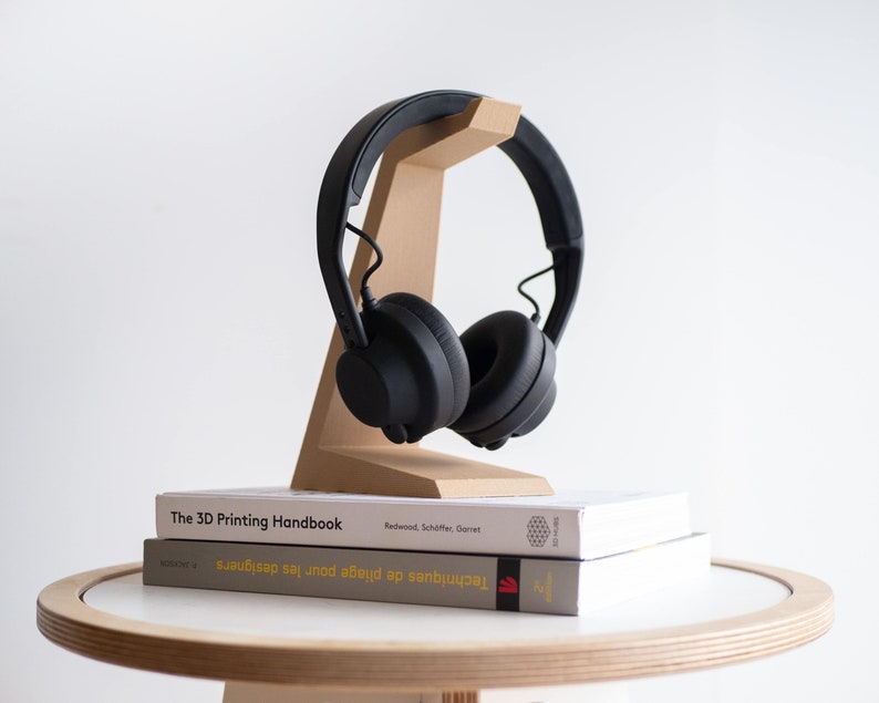 Headphone holder printed in wood / desk organizer / original gift for him or her 