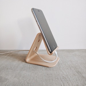 Dock Stand Smartphone iPhone Desk organizer printed in Wood Gift Idea Office decor Scandinavian decor image 4