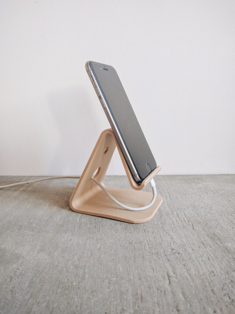 Dock Stand Smartphone iPhone Desk organizer printed in Wood Gift Idea Office decor Scandinavian decor image 4