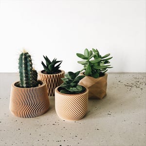 Set of 4 small indoor planters Original planter gift zdjęcie 7