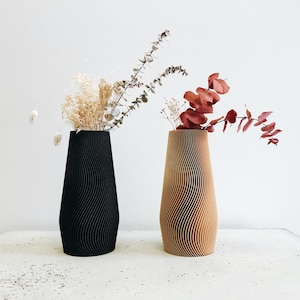 Vase géométrique WAVE bois recyclé Parfait pour fleurs séchées image 2