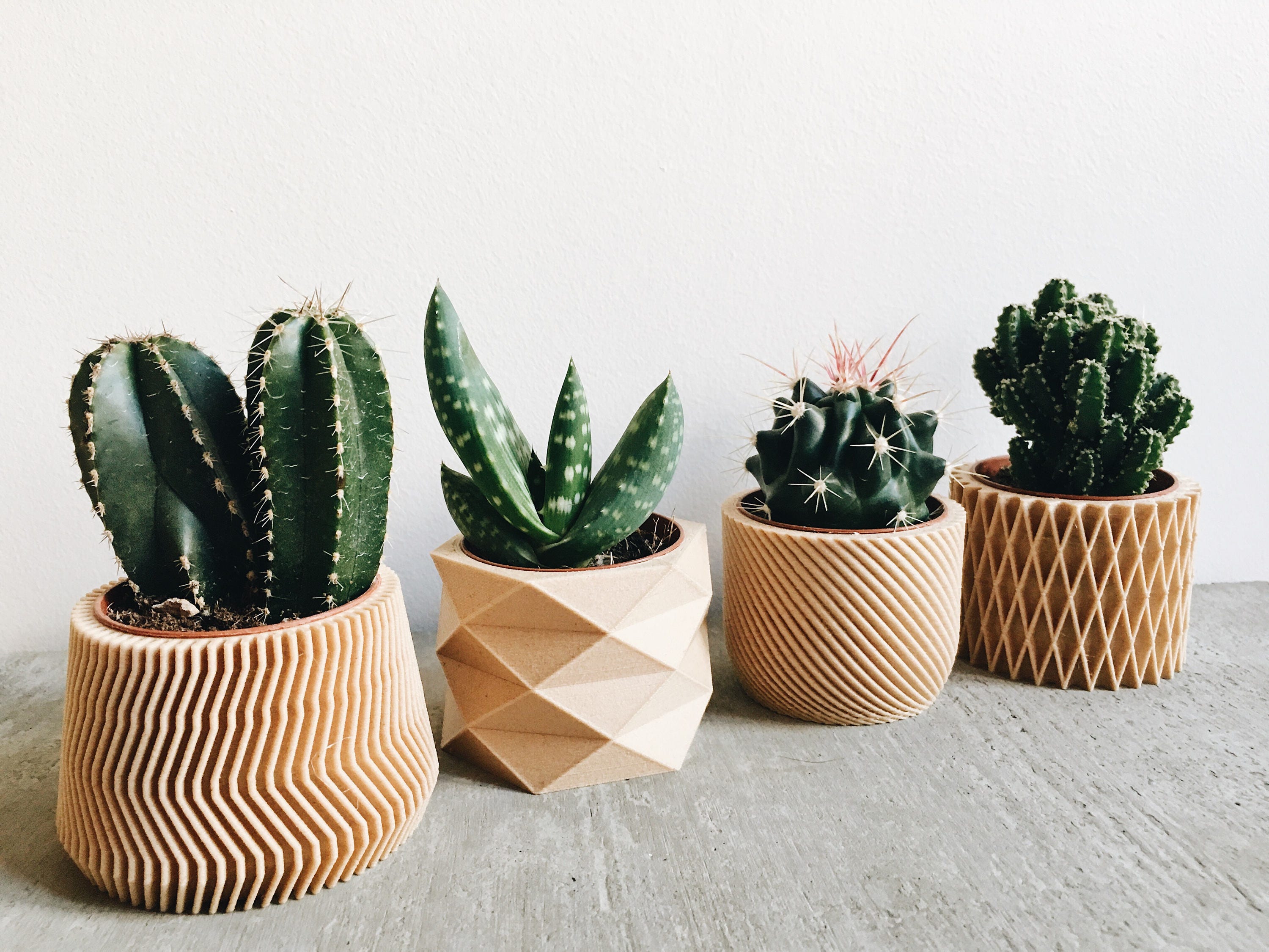 Set of 4 Small Indoor Planters Original Planter Gift Etsy