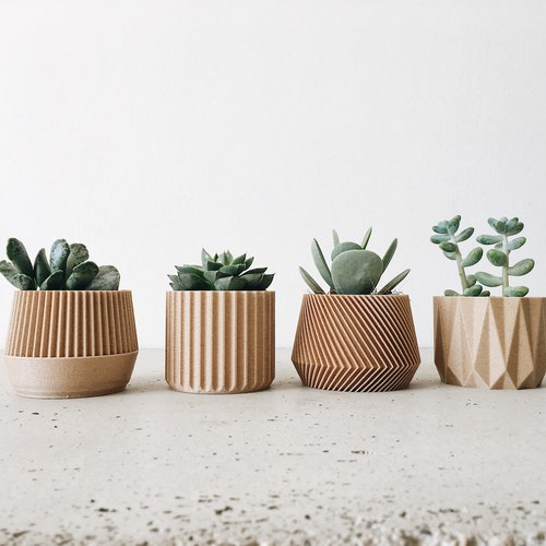 Set of 4 small indoor planters - original planter gift !