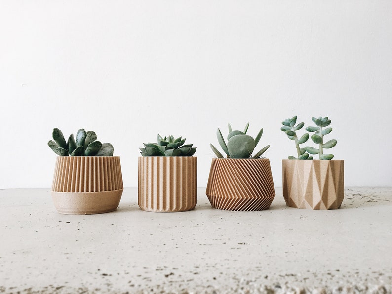 Set of 4 small indoor planters original planter gift image 1