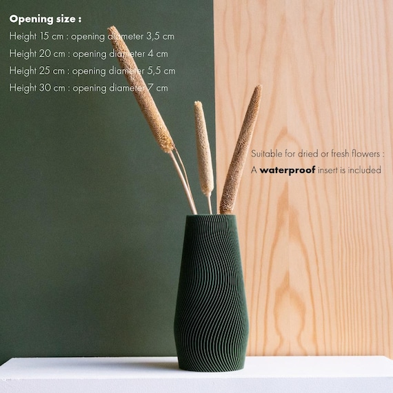 WAVE minimalistische grüne Vase