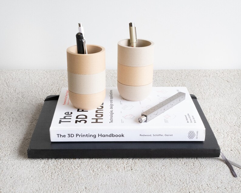 Pen holder Two Tone Natural and Mist white image 5