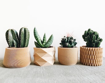 Set of 4 small indoor planters - Original planter gift !