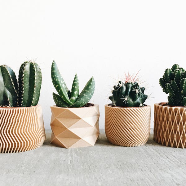 Set of 4 small indoor planters - Original planter gift !