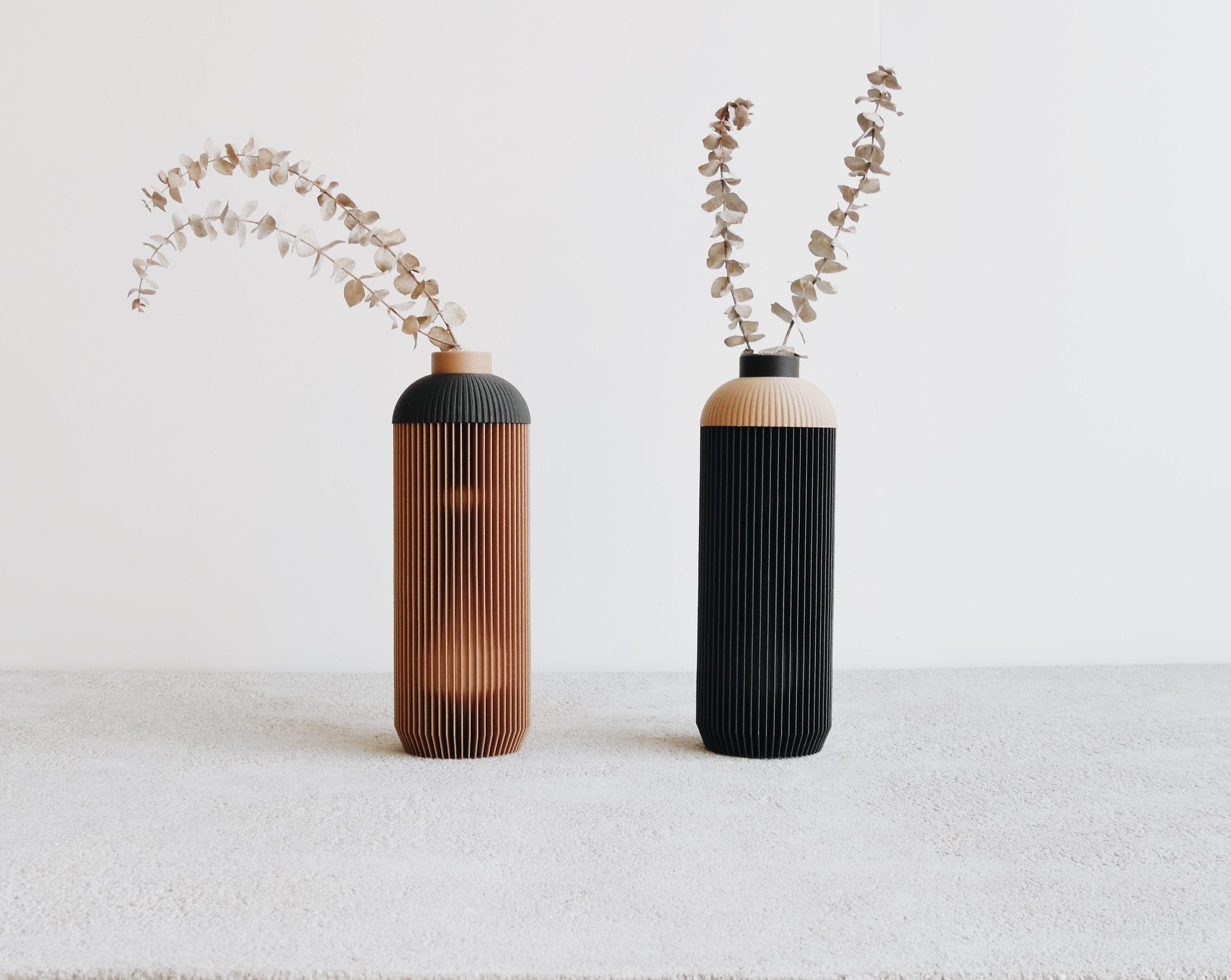 Vase Bois Onde - Parfait Pour Fleurs Séchées