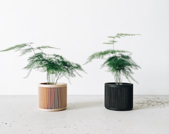 Set mit 2 Pflanzgefäßen aus Holz JAPAN Geometrisches und minimalistisches Design