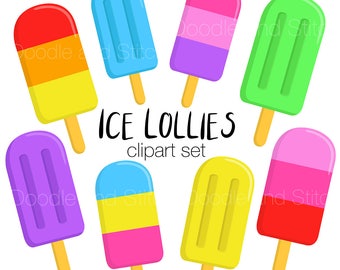 Ice Lolly Clipart, Fun Summer Clip Art Pictures, Ice Lollies Illustrations, Holiday Clipart Designs