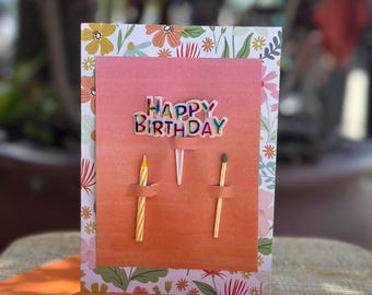 Make a Wish Card | Birthday Card | Wish Card | Celebration Card | Fun Card | One of a kind card | Candle Card |