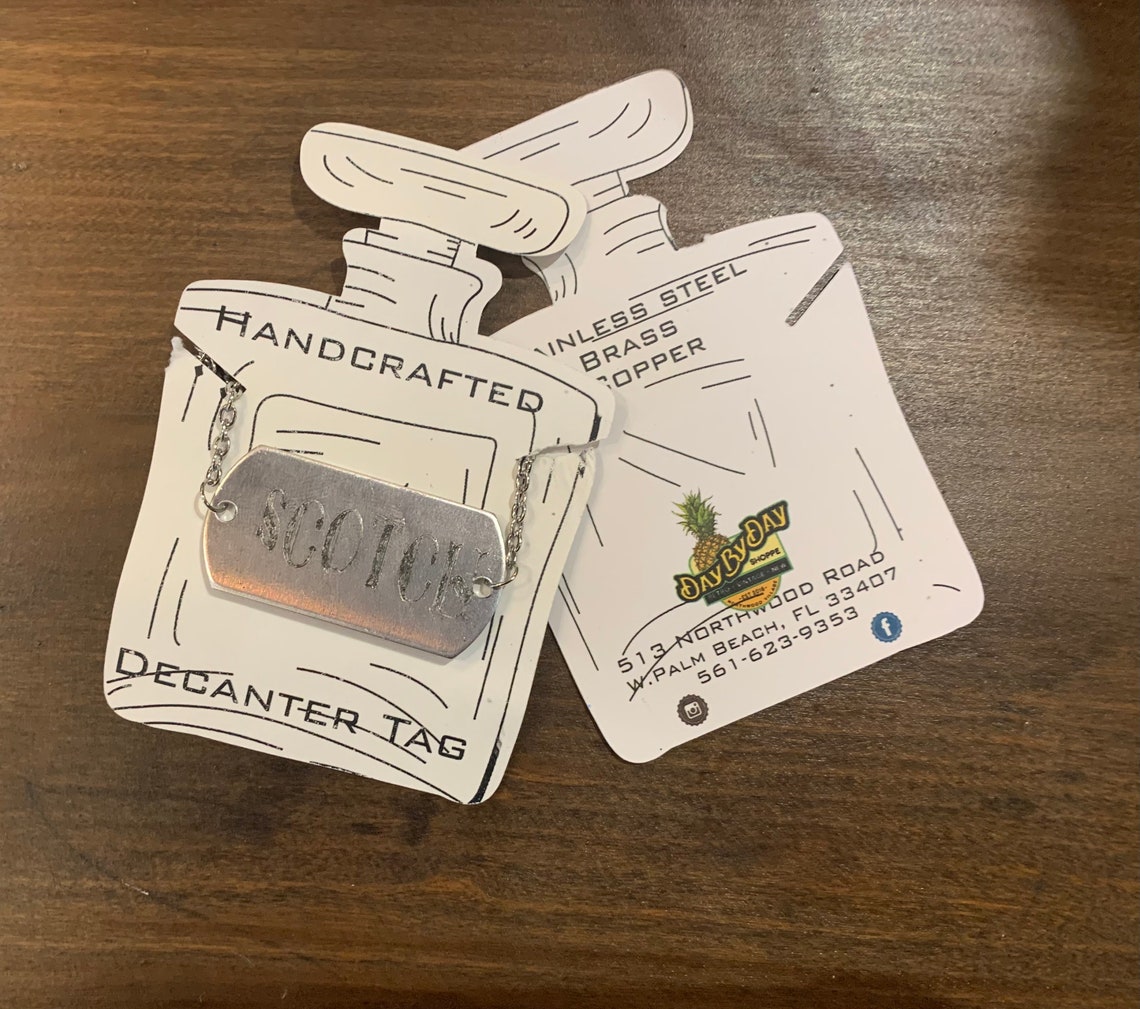 Decanter / Bottle Tag, Tequila, Rum, Brandy, Vodka, Gin, Bourbon ...