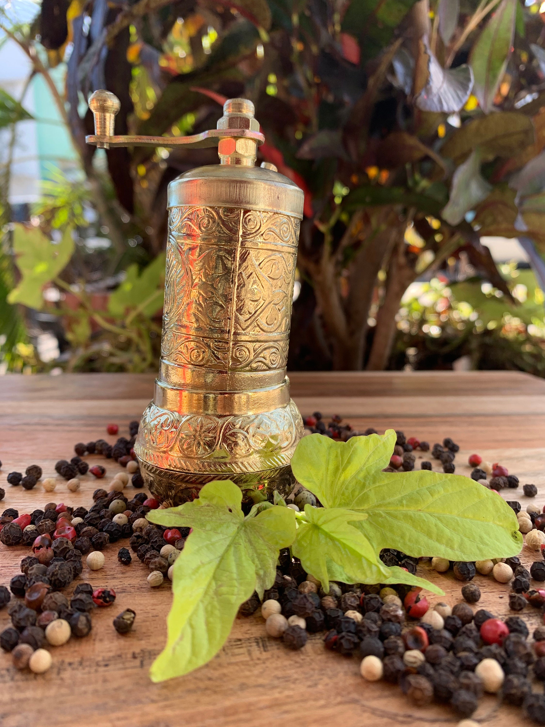 Pepper Grinder, Refillable Turkish Spice Mill With Adjustable