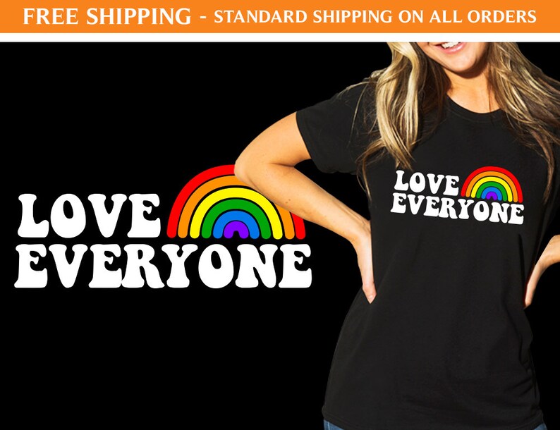 Shirt - R54 Shirt LGBTQ Everyone Pride Love - Shirt,