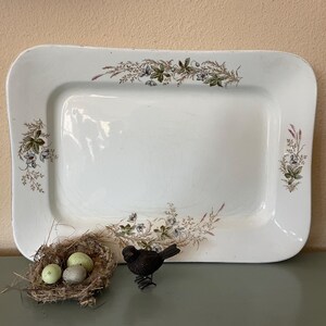 Vintage Ironstone Serving Platter: Maddock & Co. Floral Farmhouse Decor