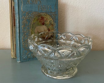 Imperial Glass Vintage Candy Dish - Crocheted Crystal Pattern