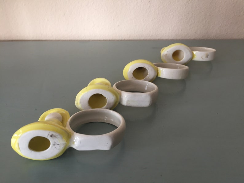 Vintage Yellow Maid Napking Rings Vintage Napkin Rings Set Etsy