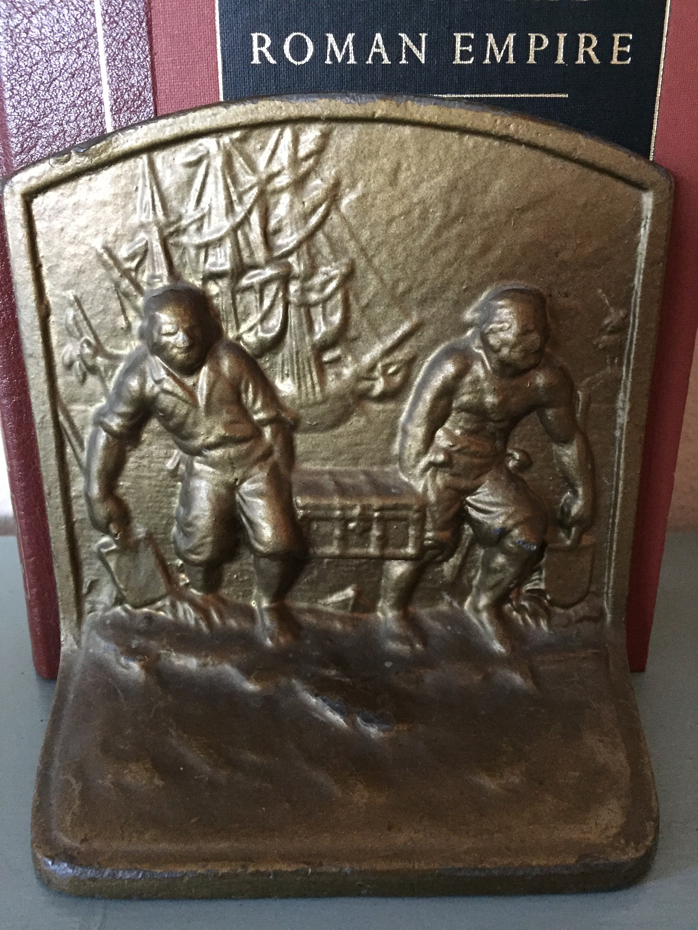 Vintage Cast Iron Bookend Pirates Carrying Treasure Bookend Etsy