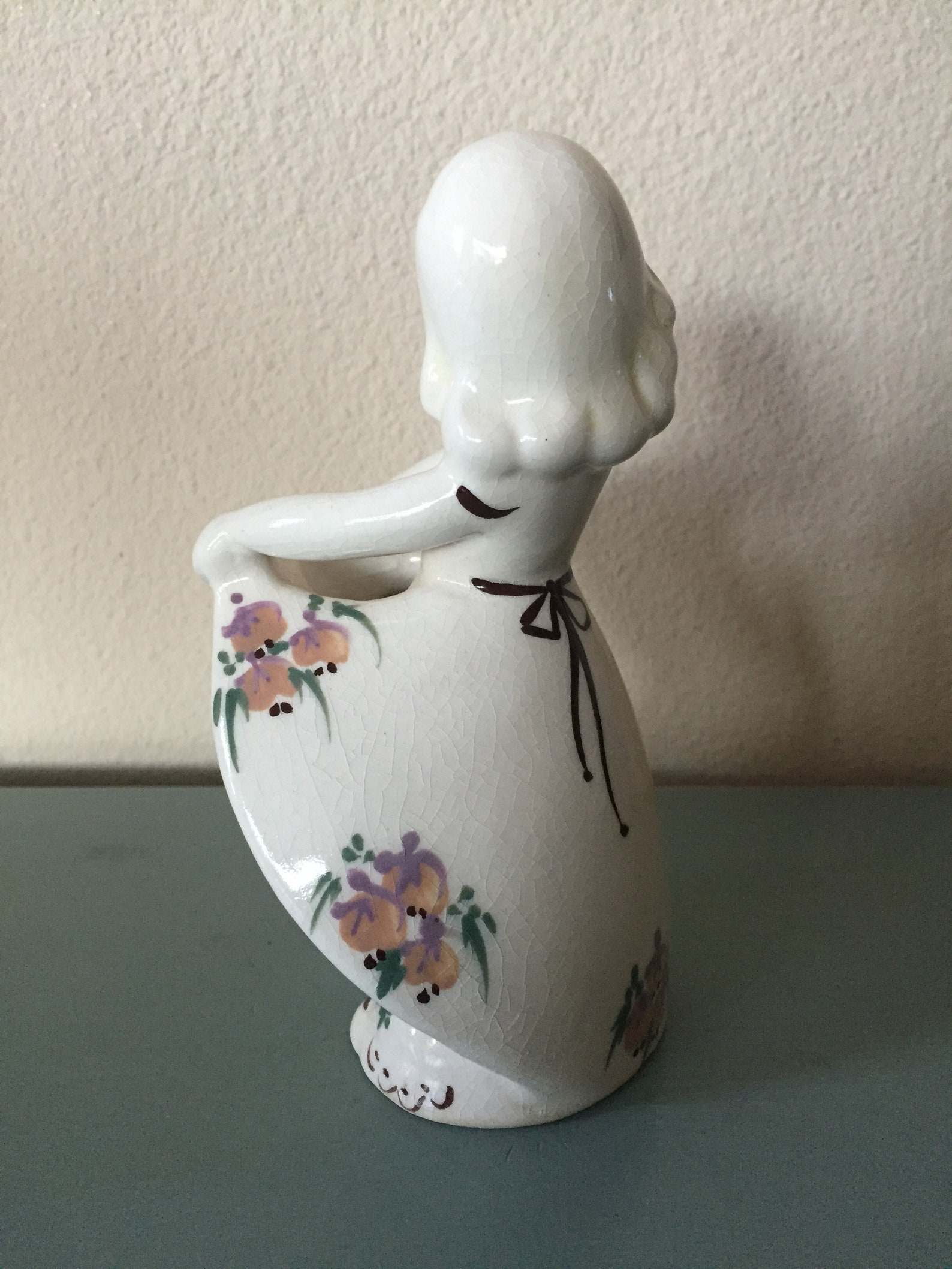 Vintage Delee Art Pottery Girl Figurine/bud Vase Vintage Etsy