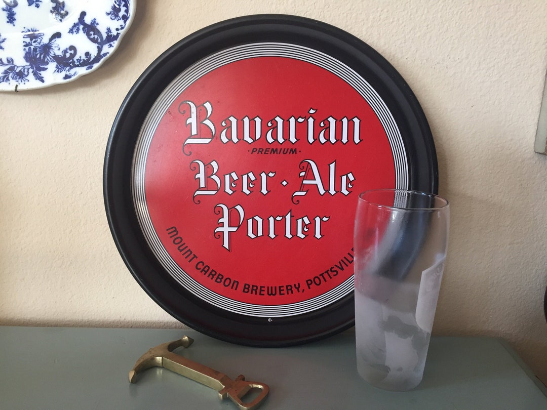 Vintage Bar Tray Mt. Carbon Brewery Bar Tray Vintage Bar Decor Round