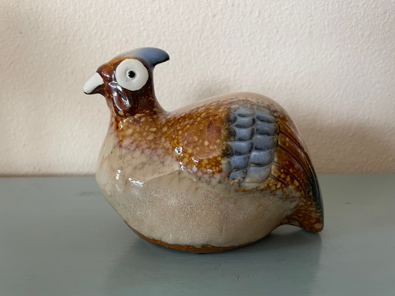 Vintage Quail Figurine Pottery Quail Figurine Whimsical Etsy