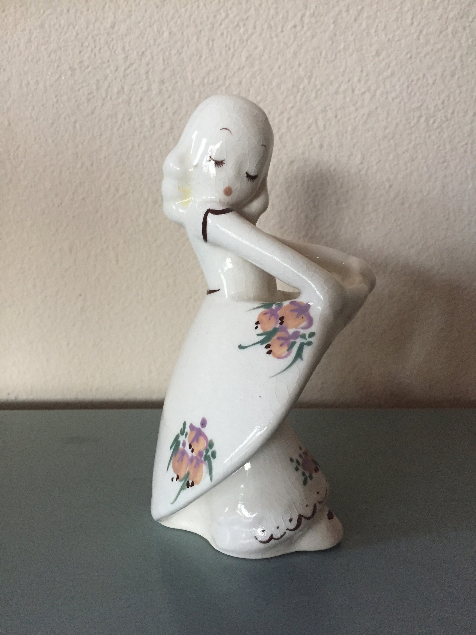 Vintage Delee Art Pottery Girl Figurine/bud Vase Vintage Etsy