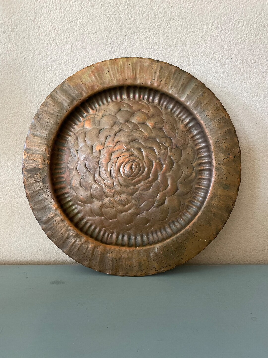 Vintage Copper Tray Handmade Craftsman Co. Copper Tray Etsy