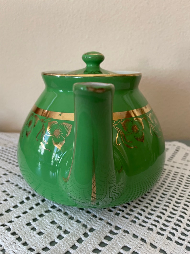 Vintage Hall Teapot Hall Green and Gold 8 Cup Teapot Etsy