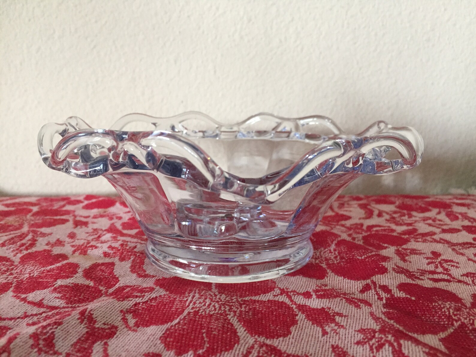 Imperial Glass Crocheted Crystal Candle Holder Vintage Etsy