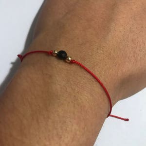 14k Gold Adult azabache bracelet - Evil eye protection - Red cord bracelet - evil eye bracelet - Sterling silver - gold filled, no fade