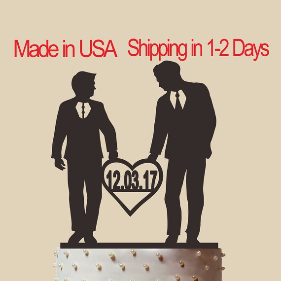 Gay Wedding Cake Topper Gay Cake Topper His and His Two Etsy