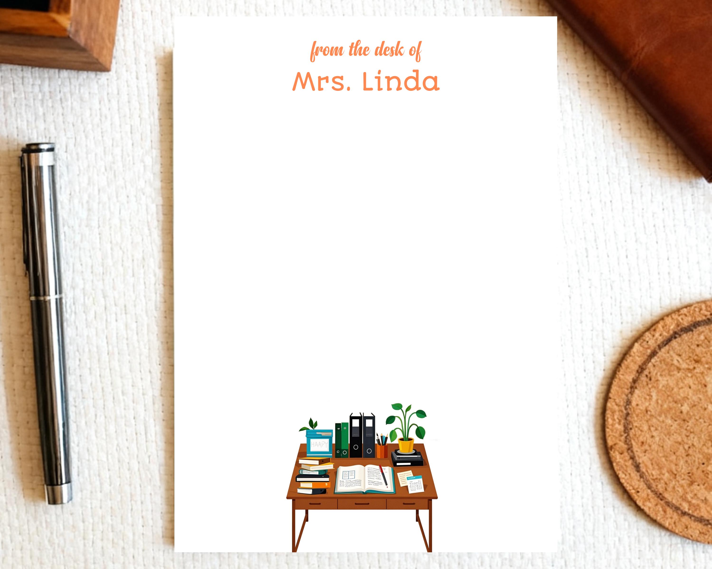 Personalized Teacher Notepad, From the Desk of Notepad, Custom Teacher ...