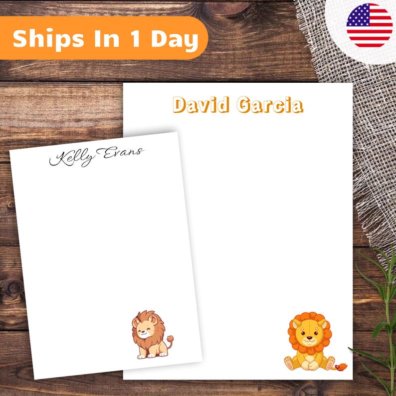 Personalized Lion Notepad: Custom Stationery for Kids & Teachers - Etsy